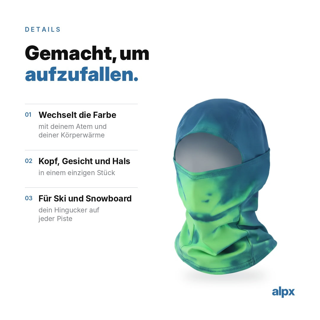 Warme Sturmhaube mit Farbwechsel